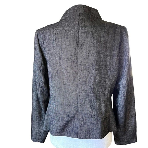 Anne Klein Women’s Short Jacket Suit Coat Black Stretch Shimmer Size 12 Petite - Picture 5 of 9